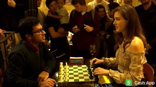 Alexandra Botez Meets An Indian Samay Fan In Paris Chess Bar