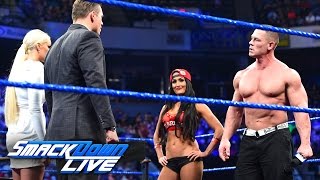 John Cena and Nikki Bella storm onto "Miz TV": SmackDown LIVE, March 28, 2017