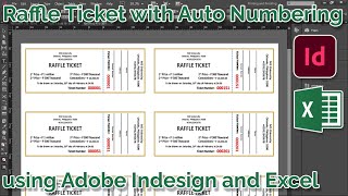 Raffle Ticket Auto Numbering Using Adobe Indesign and Microsoft Excel - Variable data printing