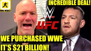 MMA Community reacts to UFC Parent company purchasing Pro Wrestling GIANT WWE,Dana White, Conor, MMA