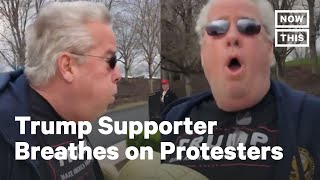 Trump Supporter Charged with Assault for Forcefully Breathing on Protesters #Shorts
