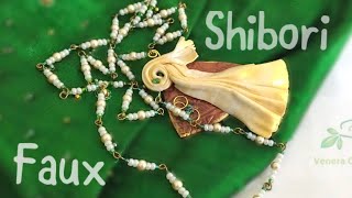 Faux Kerala Saree Pendant /Polymer Clay Shibori  / Thiru Udayada Necklace Tutorial / Mica Shift  #62