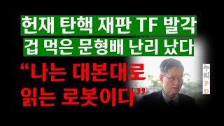 세계 최초 사례/ 헌법재판연구원/ 발각된 헌재 TF팀/문형배 왈 내 뒤에 그들이 있다