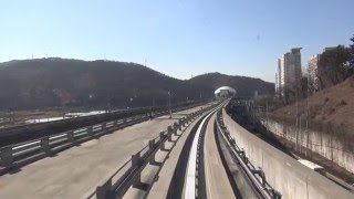 釜山都市鉄道4号線　前面展望（安平基地簡易乗降場→古村）부산도시철도 4호선 전면전망(안평기지간이승강장-고촌역)