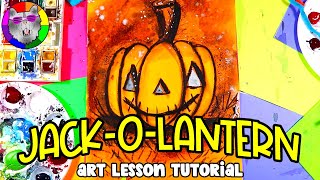 Make a Halloween Jack O Lantern Artwork for Kids with this Art Lesson Tutorial