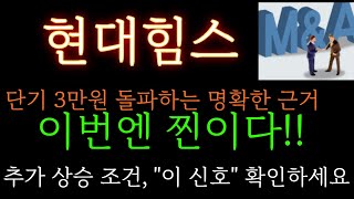 [현대힘스 분석] 단기 3만원 돌파하는 명확한 근거. 이번엔 찐이다!! 추가상승 조건 \