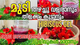 മുഖസൗന്ദര്യത്തിനും കേശ സംരക്ഷണത്തിനും  ചെമ്പരത്തി ജെൽ/Fast hair Growth Mix/ silky hair