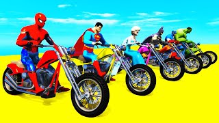 Мультики для Детей Человек Паук  Супергерои и Цветные Мотоциклы Развивающий Мультик Песенка