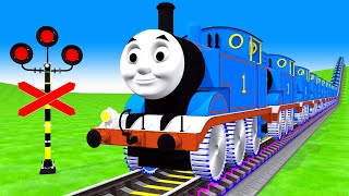 【踏切アニメ】あぶない電車  TRAIN Thomas Crossing 🚦Fumikiri 3D🚦Train Animation