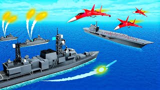 New Naval Battleships vs Impossible Boss Aircraft Carrier!