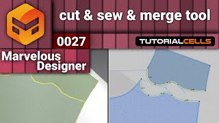 0027. cut \u0026 sew \u0026 merge tool in Marvelous Designer