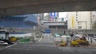 国道246号渋谷駅西口歩道橋架替工事の建設状況（2019年1月12日）