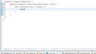 Eclipse Templates - Create a main method and for loop