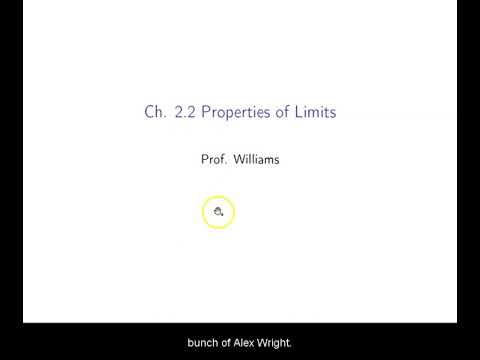 Ch. 2.2 Properties Of Limits - YouTube