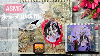 ASMR Creative Journaling | Happy Halloween 🎃🧛🖤 | ASMR Scrapbooking With Me | No Talking