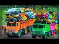 Mobil Truk Tronton Panjang Penuh Mobil Mobilan, Excavator, Truk Tangki, Mobil Balap, Crane, Bus Tayo