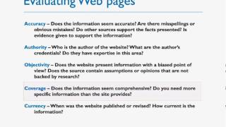 KU Libraries - Evaluating Web Pages