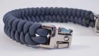 Paracord Fishtail Armband - Navy blue