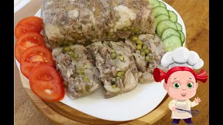 Take a cheap pork knuckle and cook an ingenious aspic with green peas | Simple Peppers