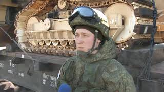 Эшелон с военной техникой,изъятой у сирийских боевиков, встретили в Чите