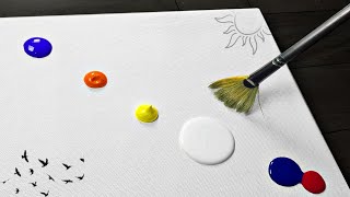 Spring Morning - SunRise Penting With Easy Steps || Painting For Beginners || Acrylic Painting