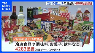 2月は冷凍食品など4000品目以上の食品が値上げ予定　去年10月以来の“値上げラッシュ”｜TBS NEWS DIG