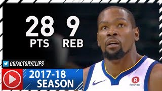 Kevin Durant Full Highlights vs Trail Blazers (2017.12.11) - 28 Pts, 9 Reb, 3 Blks