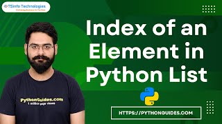 How to get the index of an element in Python List | Index of an element in Python list