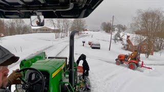 First Snow Plowing of 2025! Can the JD 5067 get along with an Orange Plow?