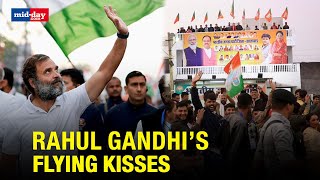 Rahul Gandhi Gives Flying Kisses To BJP Supporters In Rajasthan