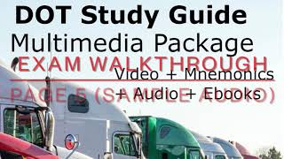 OLDER VERSION - Page 5 Exam Walkthrough (sample audio) = Multimedia Package by DOT Study Guide