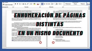 CÓMO ENUMERAR PAGINAS CON DIFERENTES NUMERACIÓN EN UN  MISMO WORD DESDE CUALQUIER PAGINA 2021