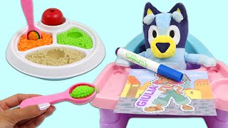 Disney Junior Bluey Nighttime Routine with Healthy Dinner Time, Bubble Bath, & Imagine Ink Coloring!