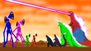Team GODZILLA 2021 vs Color Team Siren Head | Superheroes Save the world