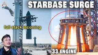 SpaceX Starship full stack incoming - Starbase prepares for massive fire...