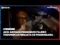 Aksi Arogan Seorang Pengemudi Mobil Mitsubishi Pajero Menodongkan Senjata Tajam ke Pengendara Lain