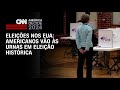 Eleições nos EUA: Americanos vão às urnas em eleição histórica | BASTIDORES CNN