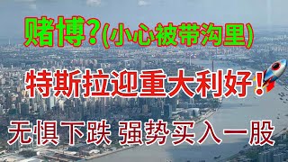 赌博？（小心被带沟里）TSLA特斯拉迎重大利好！无惧下跌 强势买入一股！美股分析 AMD DIS DIDIY AI OPEN UPST DOYU IQ XPEV ARKK