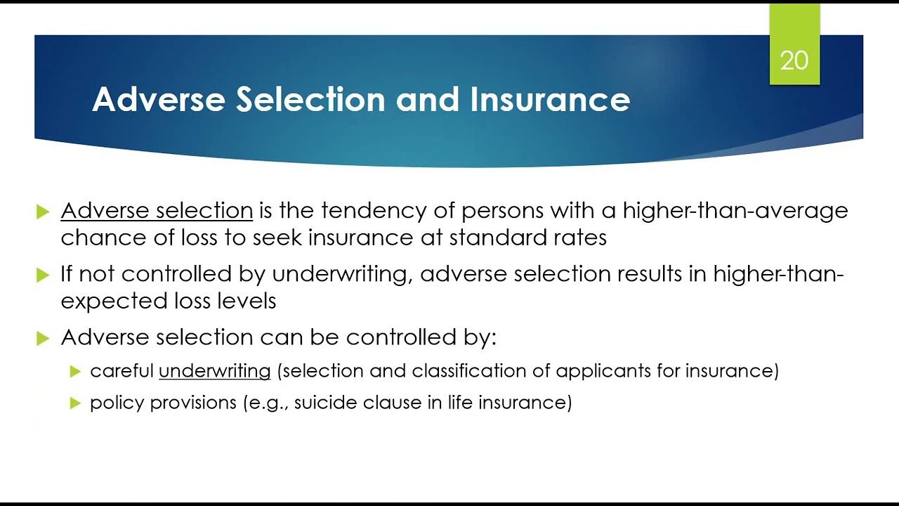 Adverse Selection And Insurance - YouTube