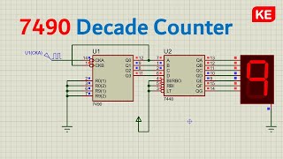 عداد 0-9 باستخدام 7490 | Decade counter using 7490