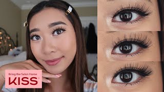 BEST DRUGSTORE EYELASH BRAND IN CANADA - KISS Lashes (Russion Volume, Royal Silk, Flirty) Try On!