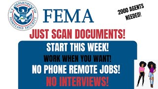 Fema Hiring Just Scan Documents No Phone Remote Jobs No Experience Work Whenever Start This Week