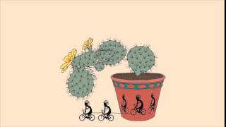 Pear Cactus Bike In Pot With Kokopelli On Bike Pattern