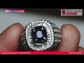 natural sapphire srilanka 1.41ct similar to kashmir blue safir deep blue ring silver micro setting