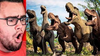 Reacting to T-REX Movies EVOLUTION (Size Comparison)