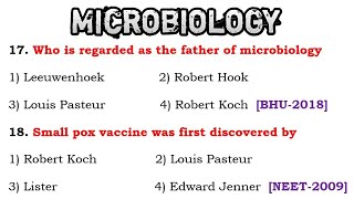 microbiology mcq question answers || father of microbiology