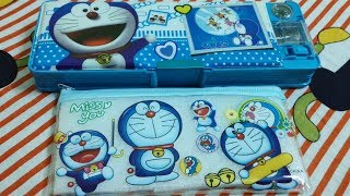 Doraemon Pencil Box with Compass and LED Light and Doraemon Transparent Pencil Case