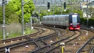 【HD】名古屋鉄道 名鉄  特急 中部国際空港行き 神宮前入線～発車 乗務員交代あり＆サービス警笛あり【2200系】