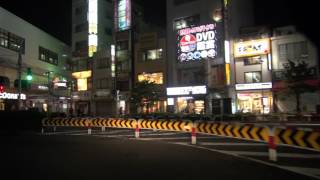 Japan Drive Tokyo 1080p Suginami ward road - night view Koenji Station around