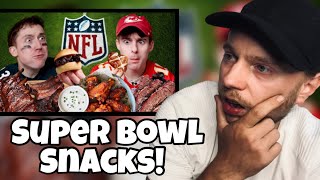 Brit Reacts to Brits Try Super Bowl Snacks For The First Time